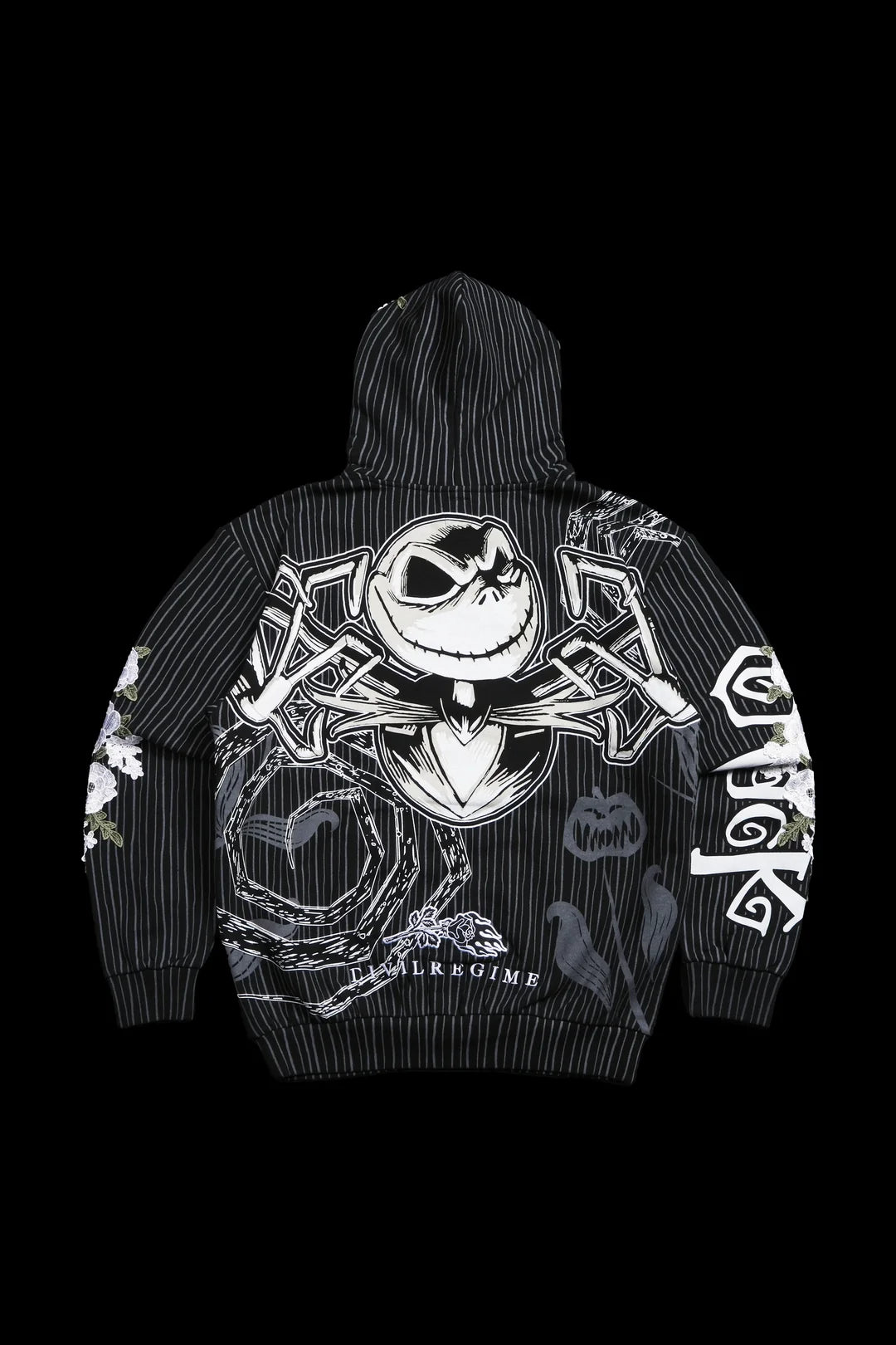 SPIRAL CHAOS INDIE ROSE HOODIE IN PINSTRIPE PRINT