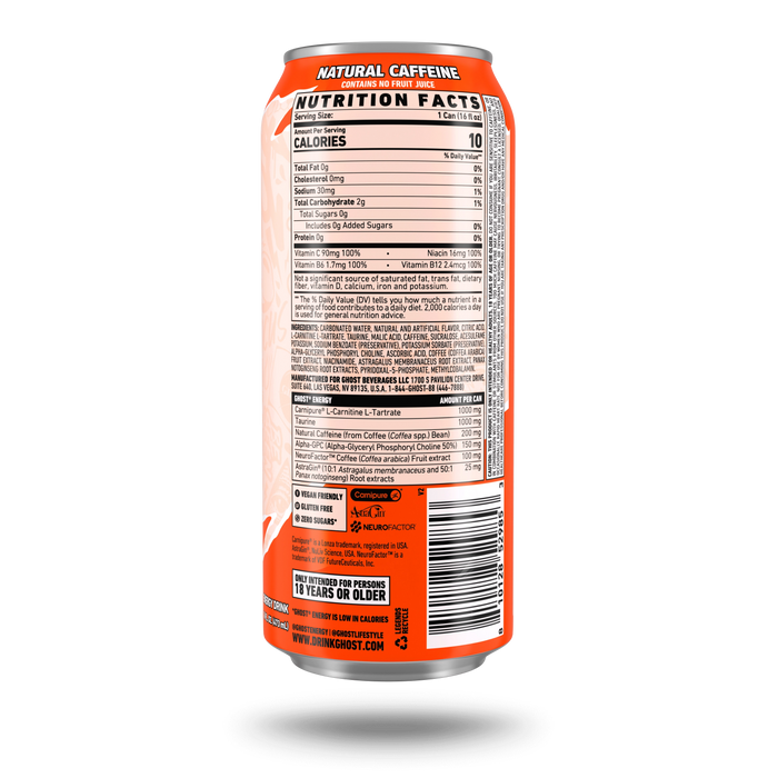Ghost® Energy Drink - Peaches - 16oz.