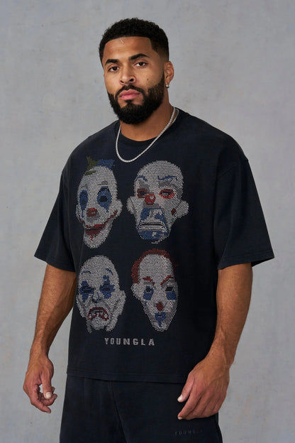 4257 - BATMAN RHINESTONE TEES "CLOWNS"