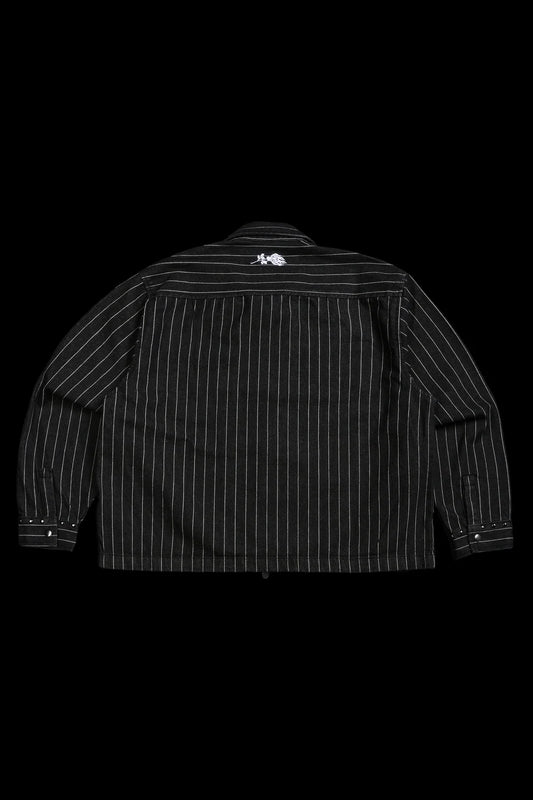 ETERNAL LOVE VINCE L/S SHIRT IN BLACK/WHITE PINSTRIPE